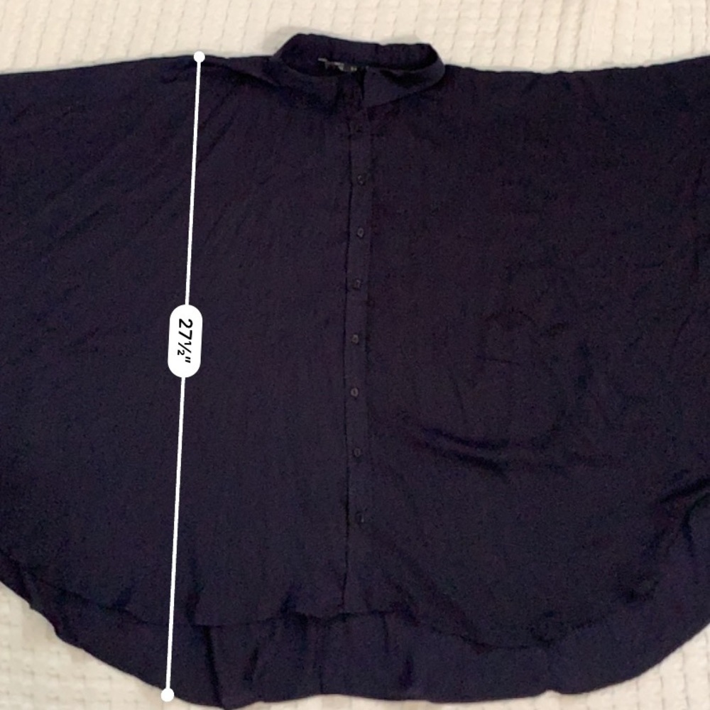 Zara Basic Cape blouse Navy Blue size Medium - Picture 8 of 8